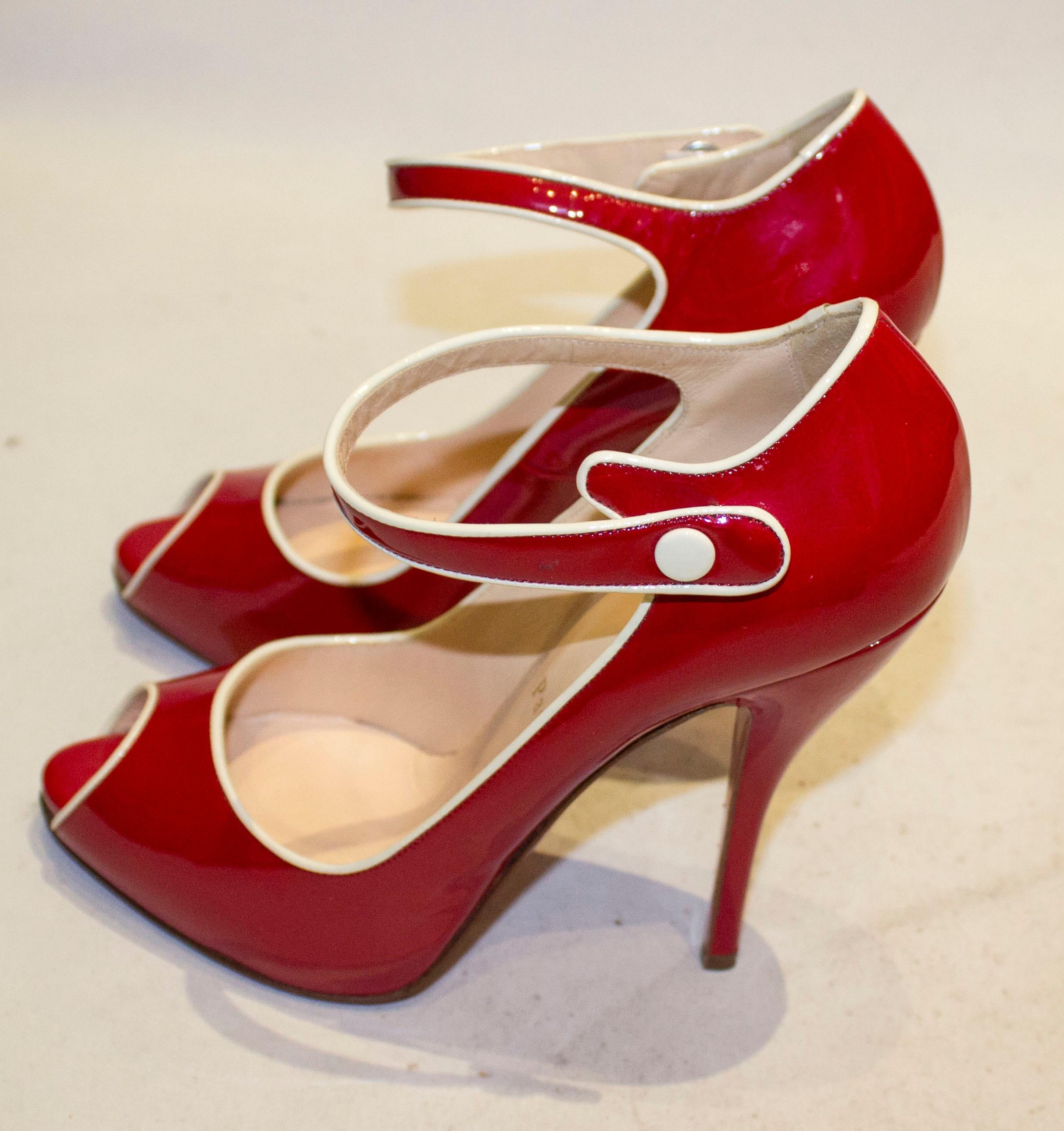 red peep toe shoes