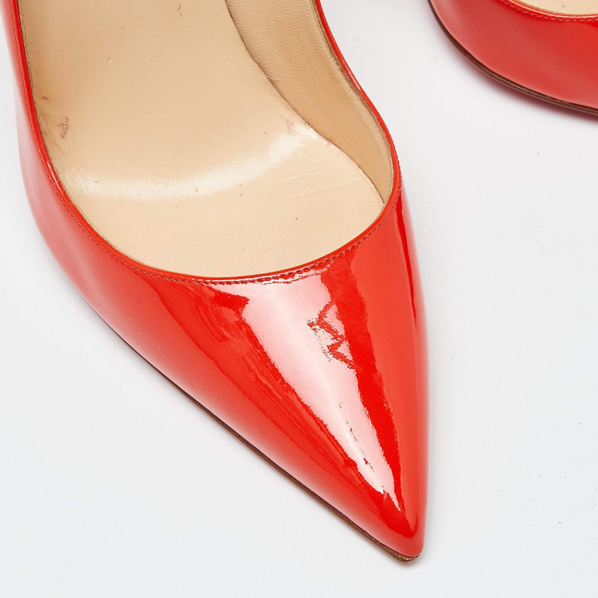 Christian Louboutin Red Patent Pigalle Pumps Size 38 For Sale 1