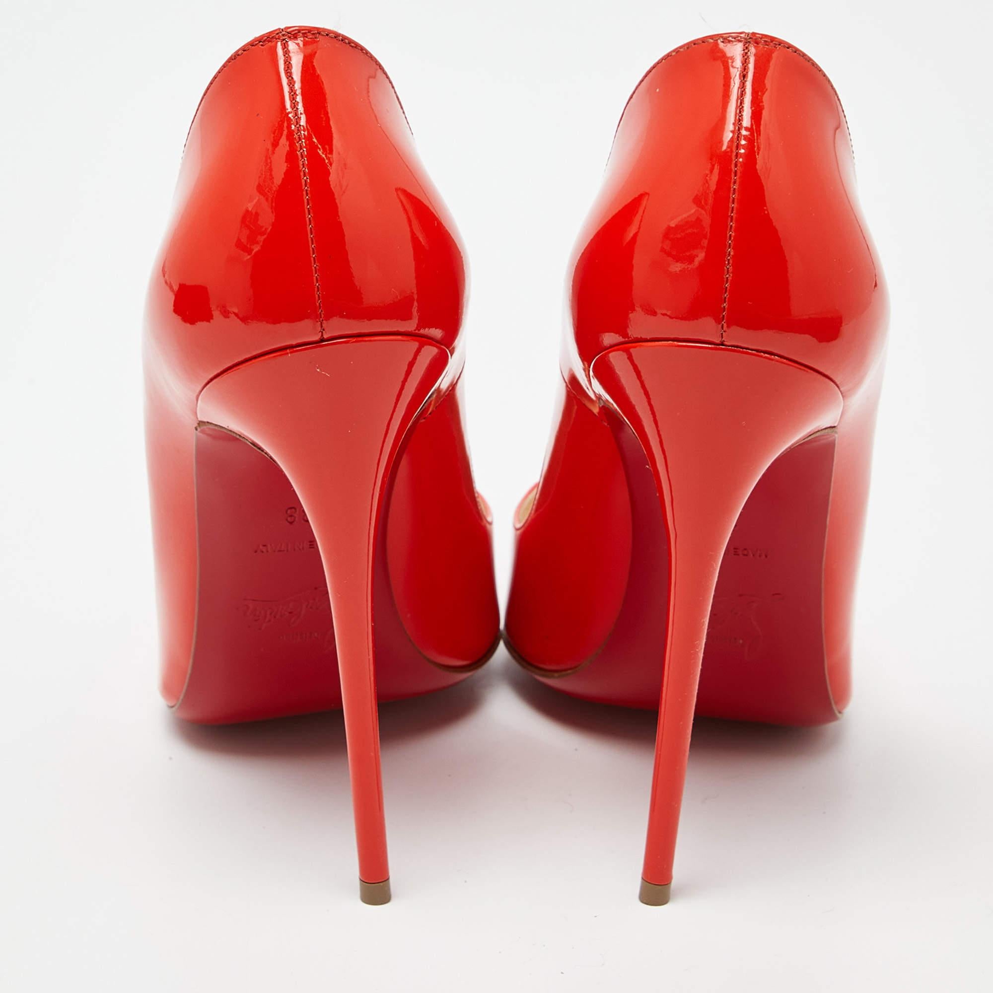 Christian Louboutin Red Patent Pigalle Pumps Size 38 For Sale 2