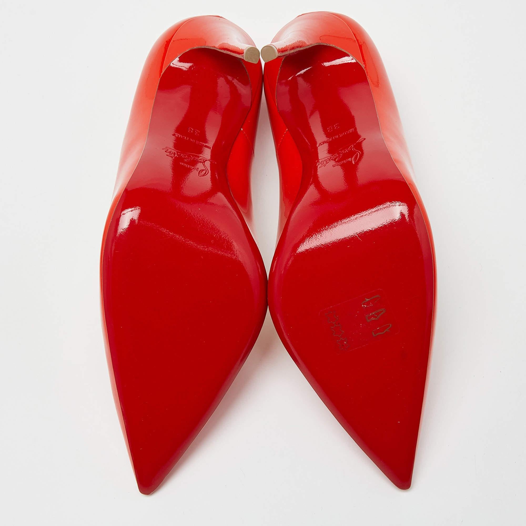 Christian Louboutin Red Patent Pigalle Pumps Size 38 For Sale 3