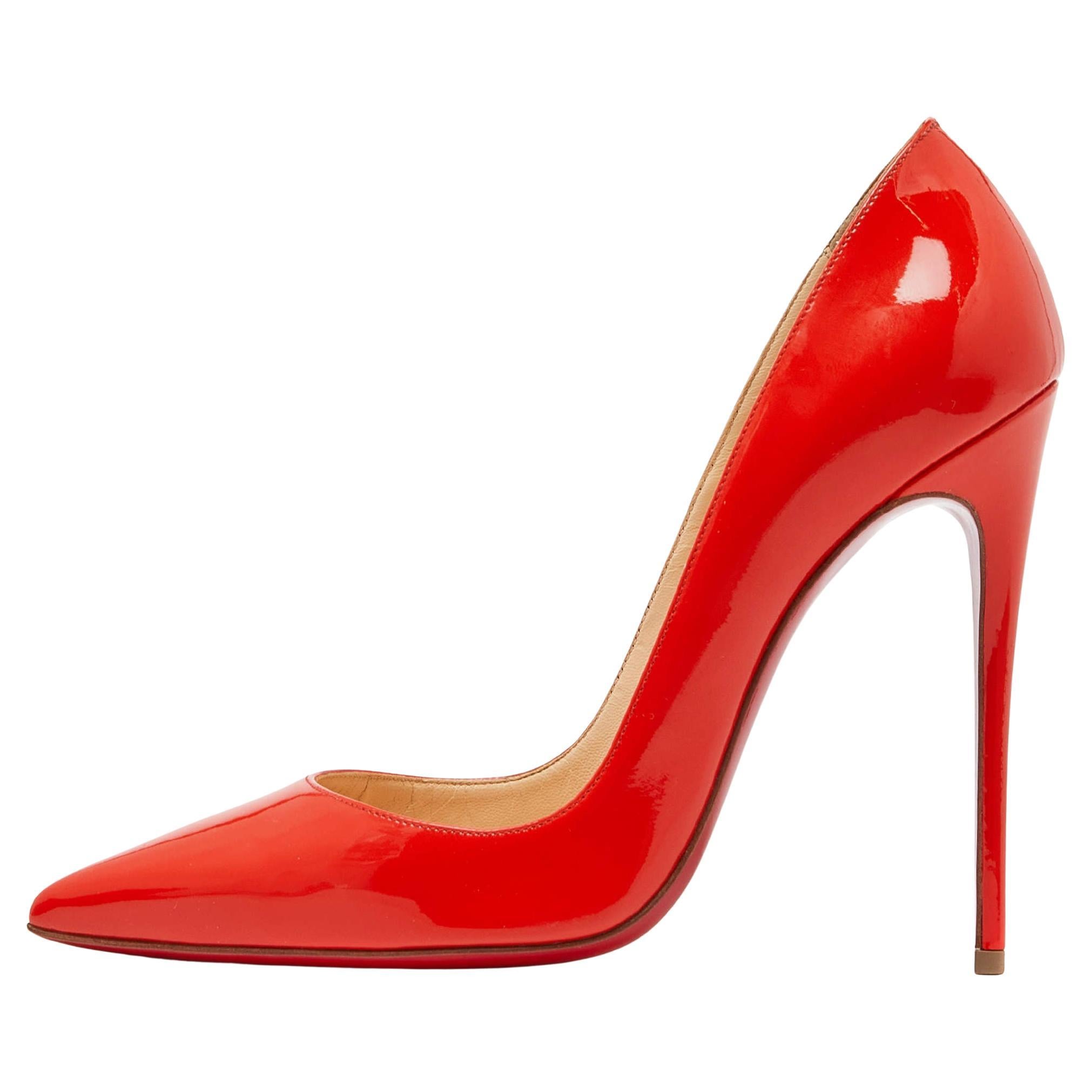Christian Louboutin Red Patent Pigalle Pumps Size 38 For Sale