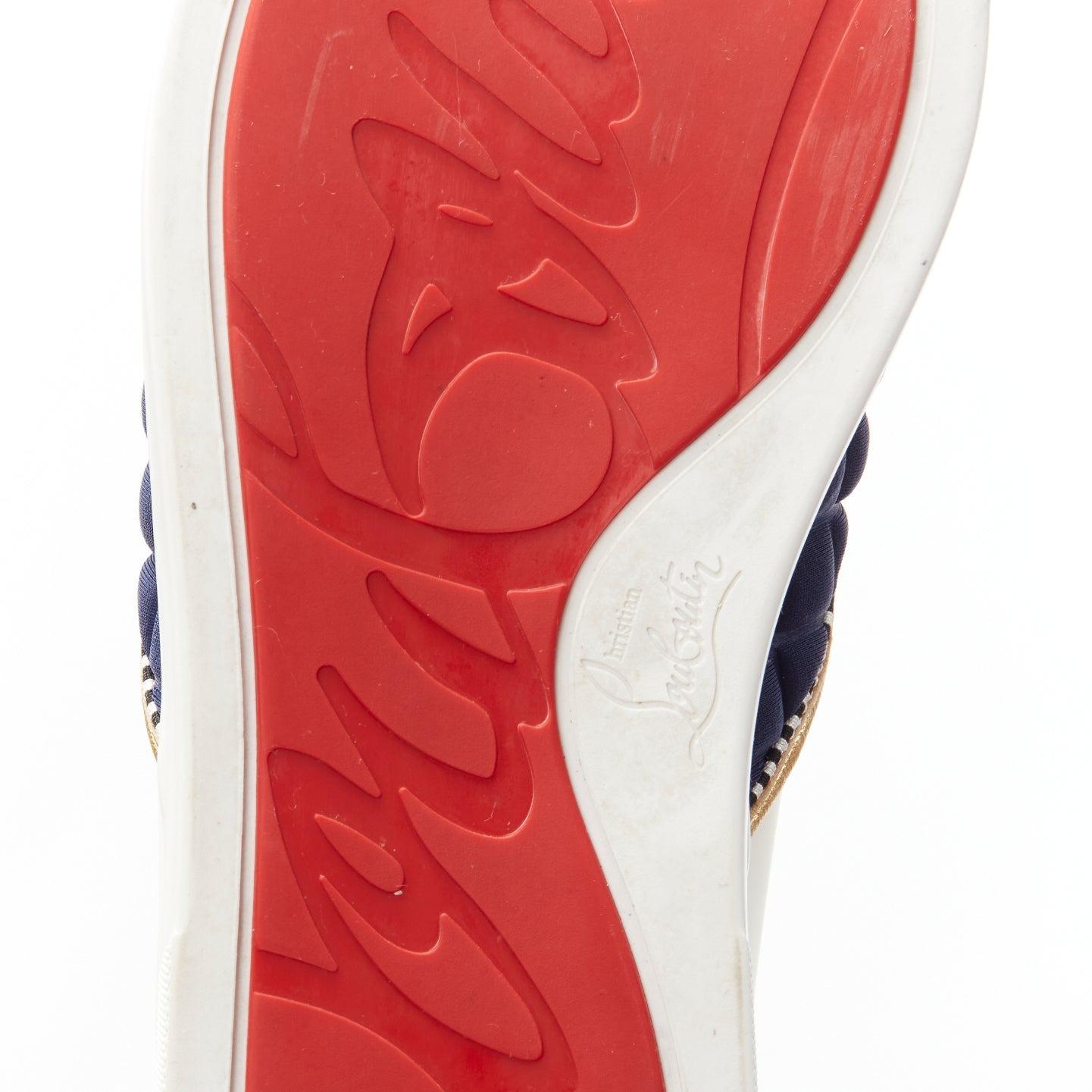 CHRISTIAN LOUBOUTIN red patent spike toe low top skate sneaker EU42 6