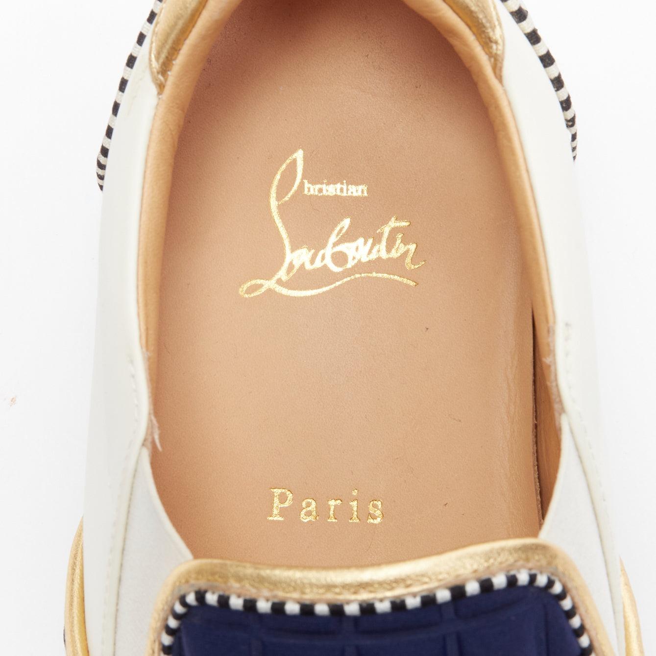 CHRISTIAN LOUBOUTIN red patent spike toe low top skate sneaker EU42 5