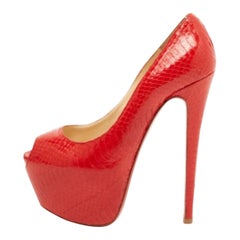 Christian Louboutin Highness Python Rouge Taille 37.5