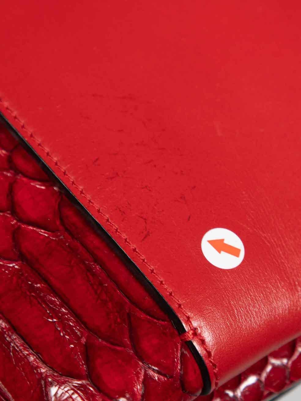 Christian Louboutin Red Python Rougissime Clutch Bag For Sale 2