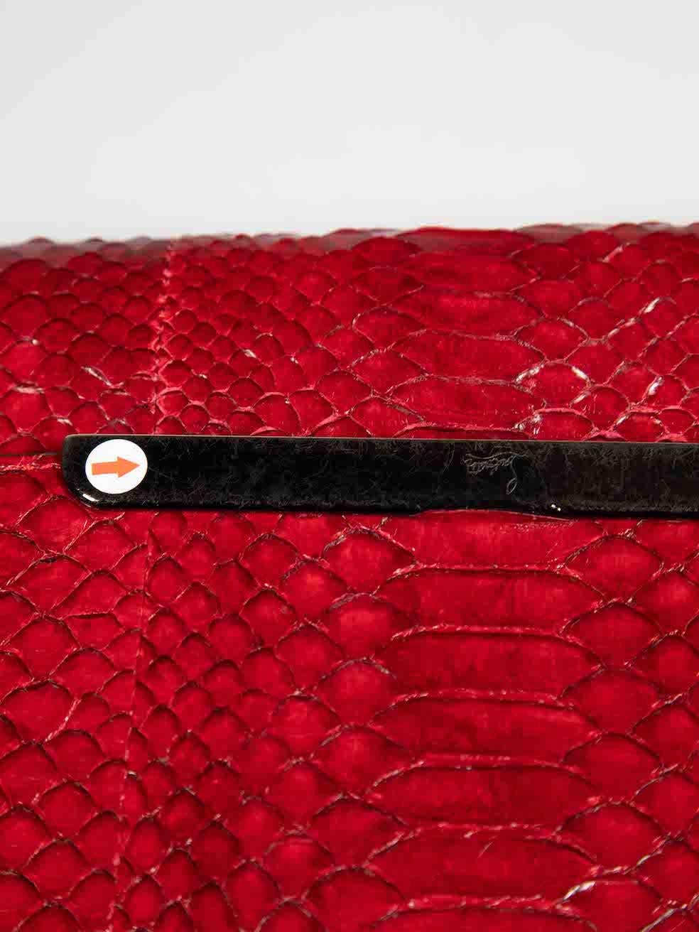 Christian Louboutin Red Python Rougissime Clutch Bag For Sale 4
