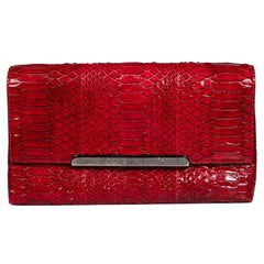 Christian Louboutin Red Python Rougissime Clutch Bag