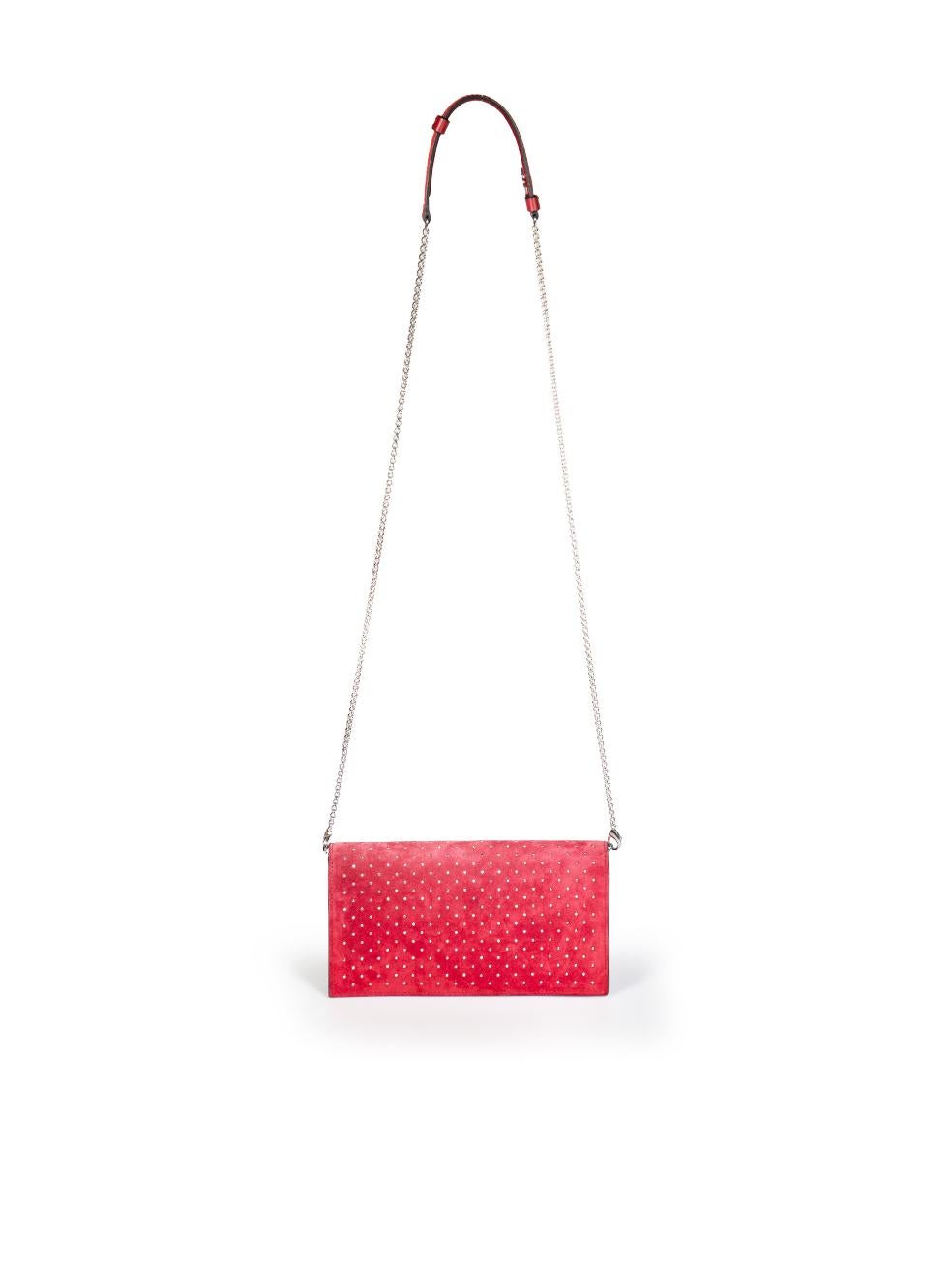 Christian Louboutin Red Seude Loubi 54 Clutch In New Condition In London, GB