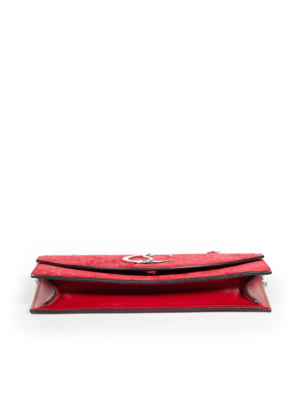 Women's Christian Louboutin Red Seude Loubi 54 Clutch
