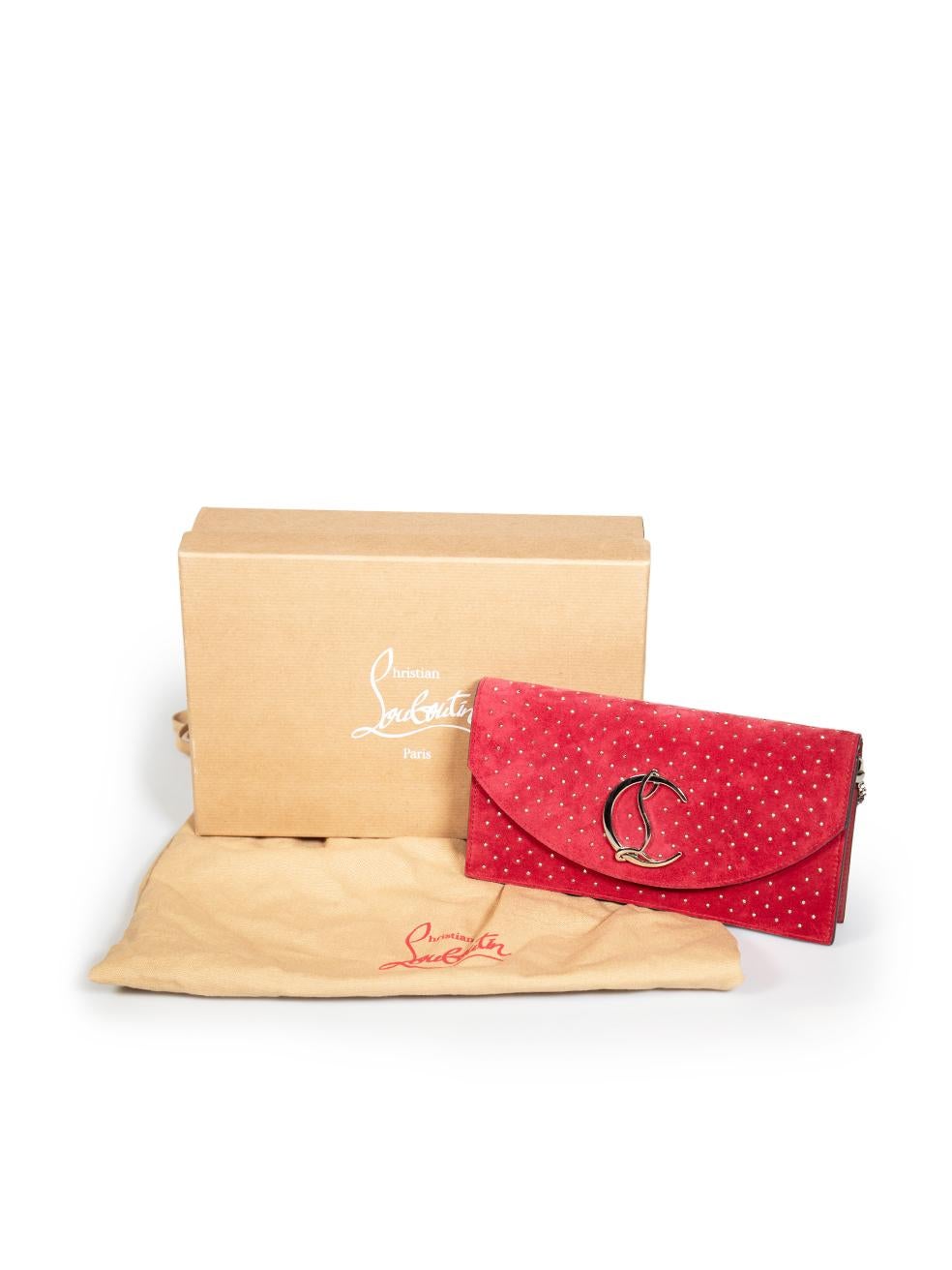 Christian Louboutin Red Seude Loubi 54 Clutch 3
