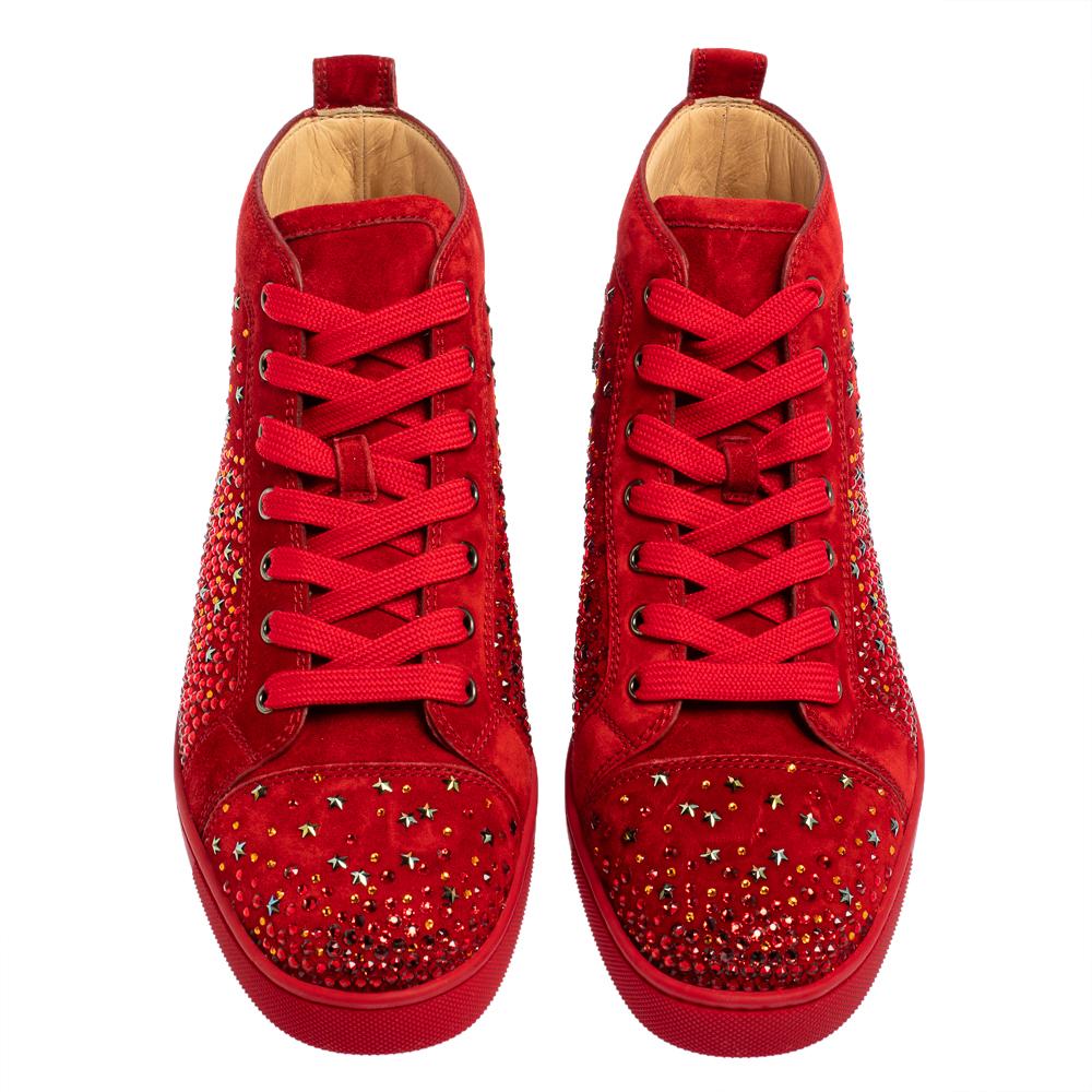 Christian Louboutin Zapatillas altas Galaxtitude de ante rojo Talla 40 Rojo