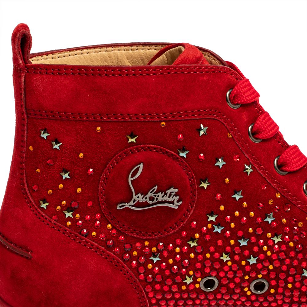 De las mujeres Christian Louboutin Zapatillas altas Galaxtitude de ante rojo Talla 40