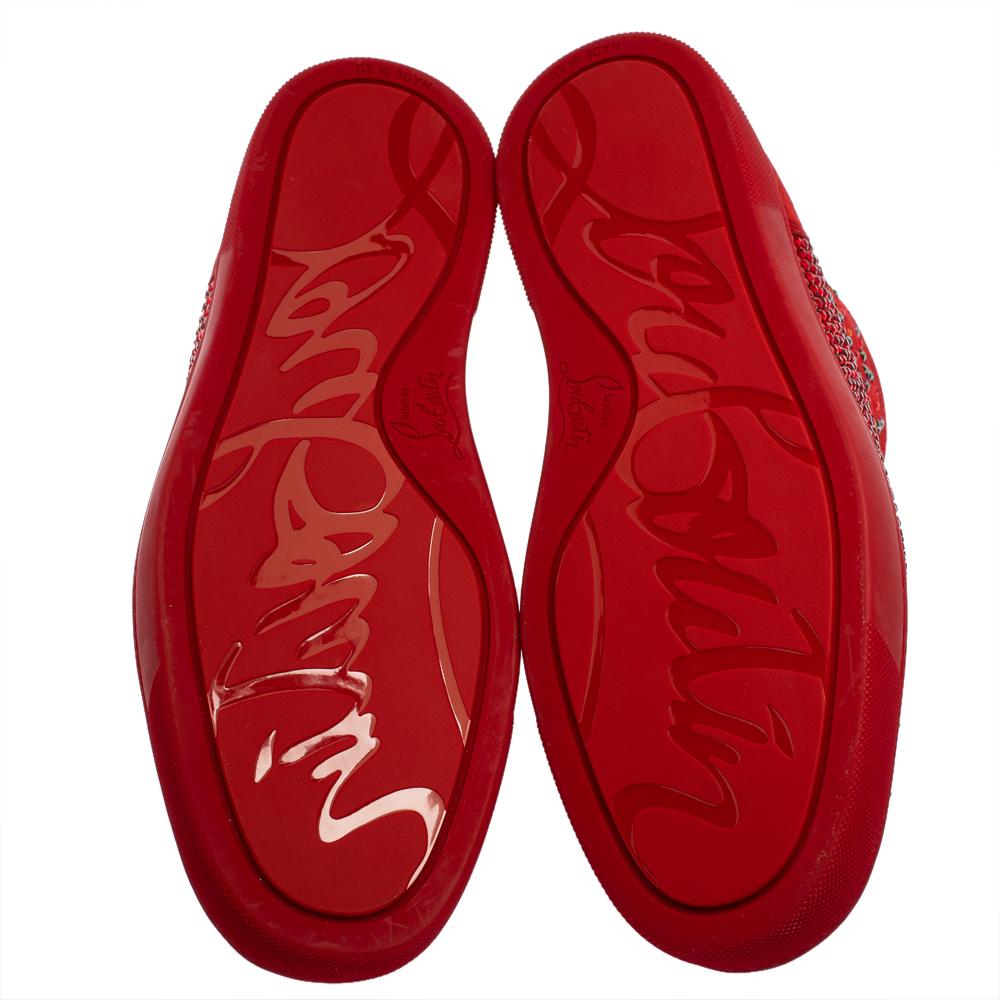 Christian Louboutin Zapatillas altas Galaxtitude de ante rojo Talla 40 1