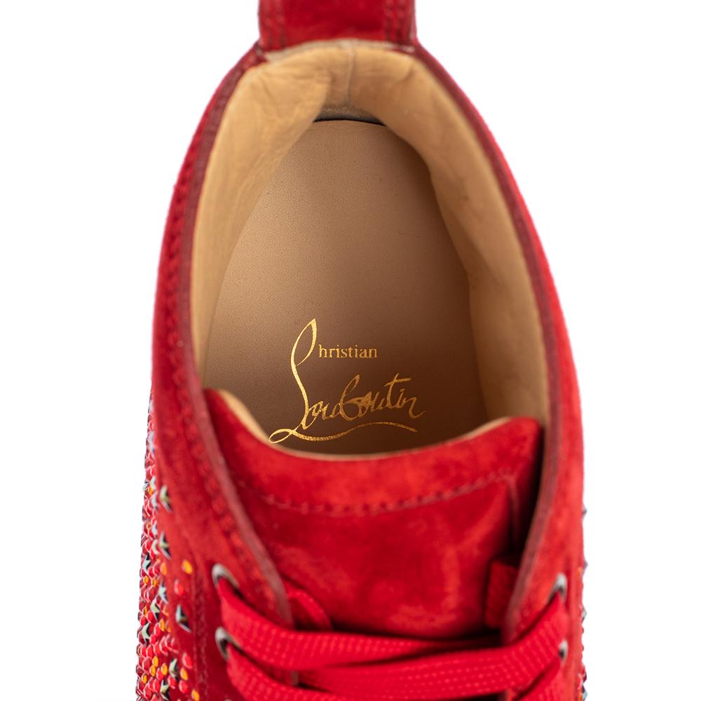 Christian Louboutin Zapatillas altas Galaxtitude de ante rojo Talla 40 2