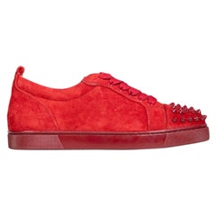 Christian Louboutin Red Suede Louis Junior Spikes Size IT 36.5