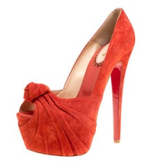 Christian Louboutin Red Suede Rose Lady Gres 20. Jahrestag Capsule Collection