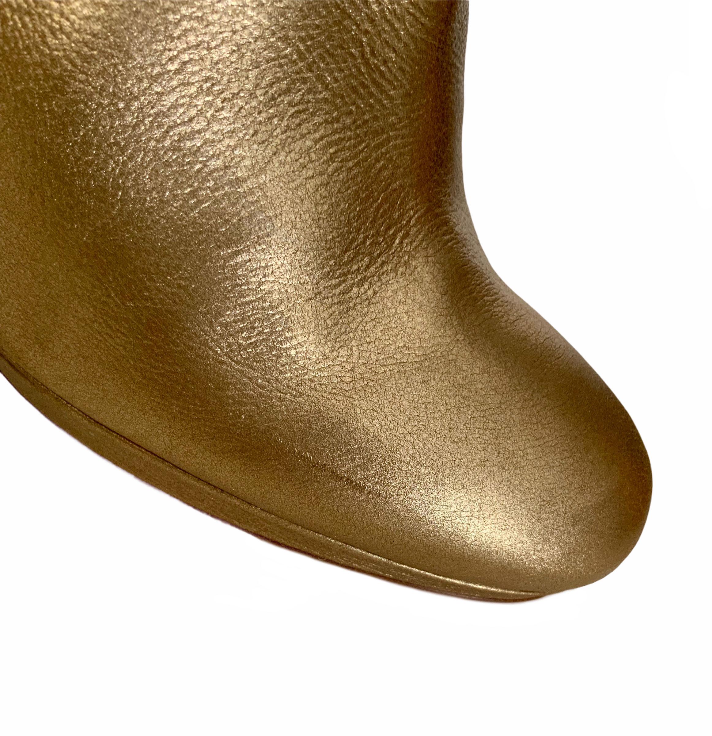 Christian Louboutin Rock and Gold Metallic Leather Ankle Boots 3