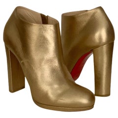 Christian Louboutin Rock and Gold Metallic Leather Ankle Boots