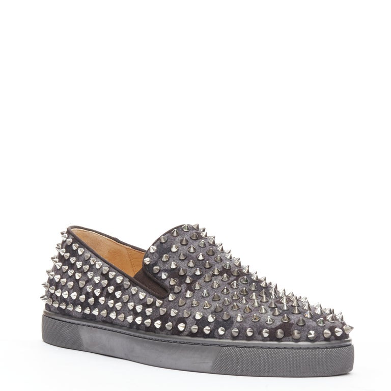 Christian Louboutin Men''s Trainers Louis Flat Antispecchio Spike 43 / 10  For Sale at 1stDibs