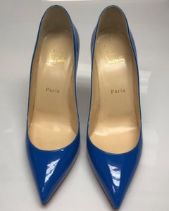 CHRISTIAN LOUBOUTIN Royal Blue Patent Pumps - 39