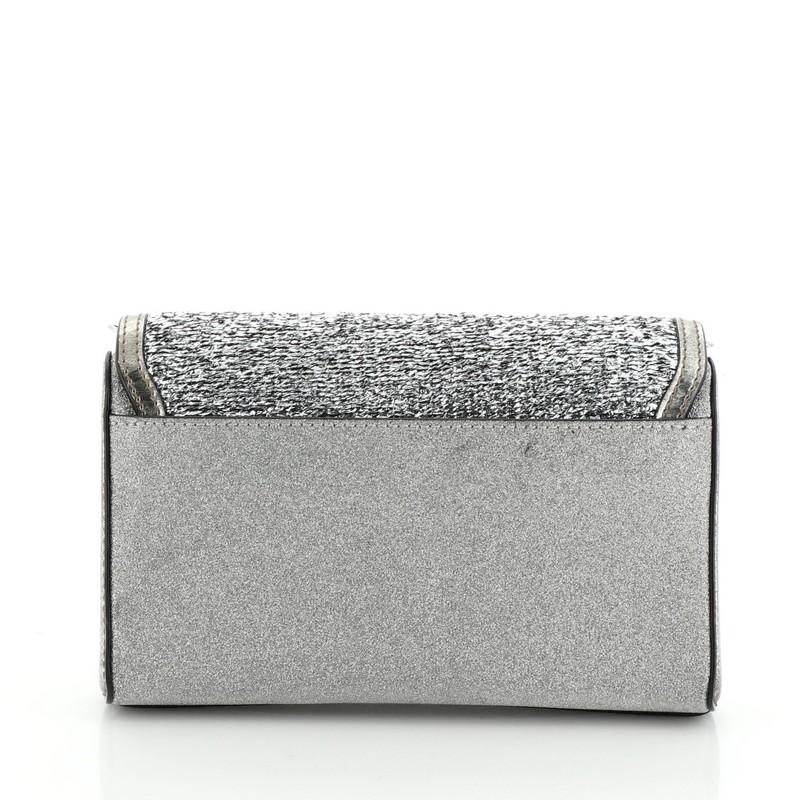 Gray Christian Louboutin Rubylou Clutch Glitter Leather