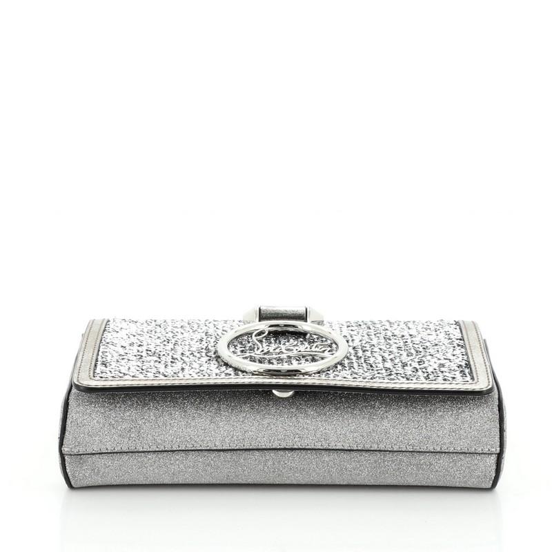 Christian Louboutin Rubylou Clutch Glitter Leather In Good Condition In NY, NY