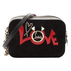 Christian Louboutin Rubylou Love Crossbody Bag Suede and Leather Mini