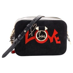 Christian Louboutin Rubylou Love Crossbody Bag Suede and Leather Mini