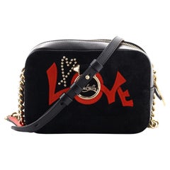 Christian Louboutin Rubylou Love Crossbody Bag Suede and Leather Mini