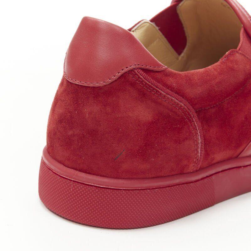 CHRISTIAN LOUBOUTIN Sailor Boat daim rouge dégradé strass bas baskets EU41.5 en vente 5