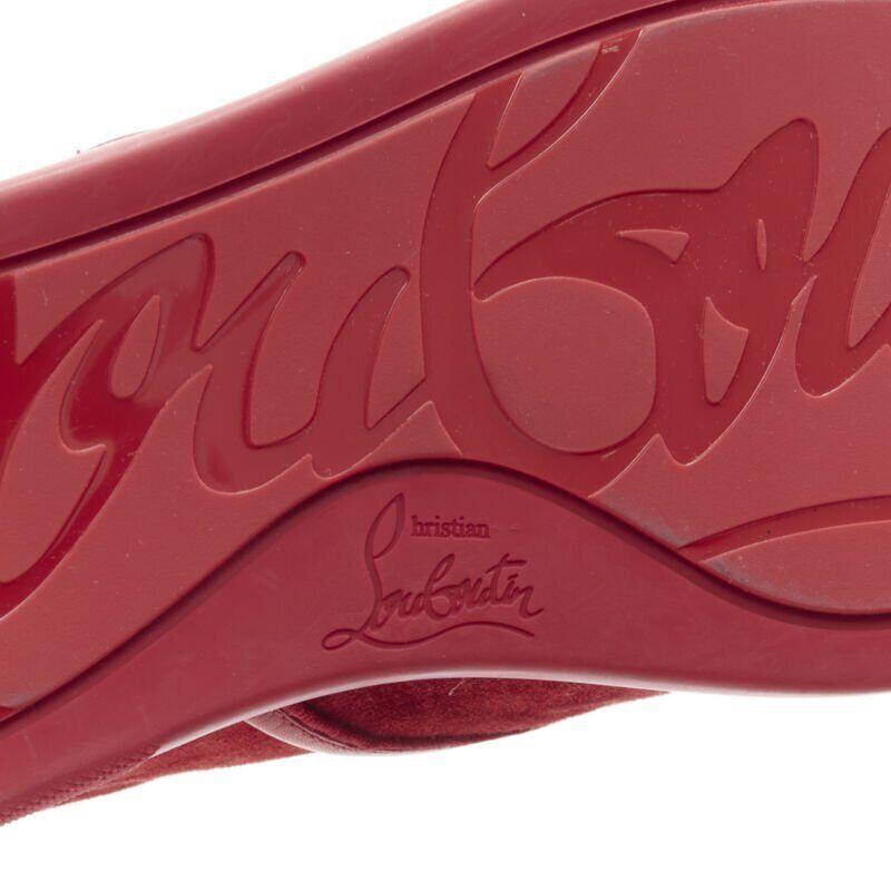 CHRISTIAN LOUBOUTIN Sailor Boat daim rouge dégradé strass bas baskets EU41.5 en vente 7