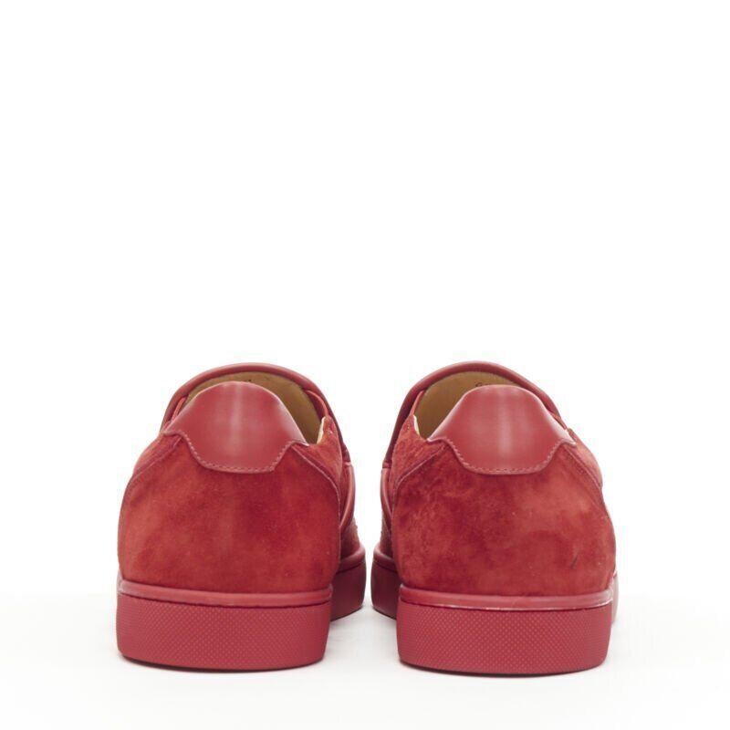 CHRISTIAN LOUBOUTIN Sailor Boat daim rouge dégradé strass bas baskets EU41.5 en vente 1