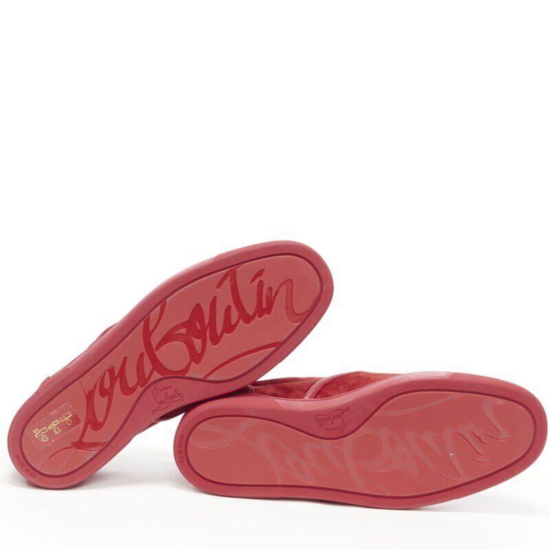 CHRISTIAN LOUBOUTIN Sailor Boat daim rouge dégradé strass bas baskets EU41.5 en vente 2