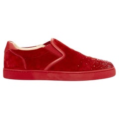 CHRISTIAN LOUBOUTIN Sailor Boat suede degrade strass crystal low sneakers EU43