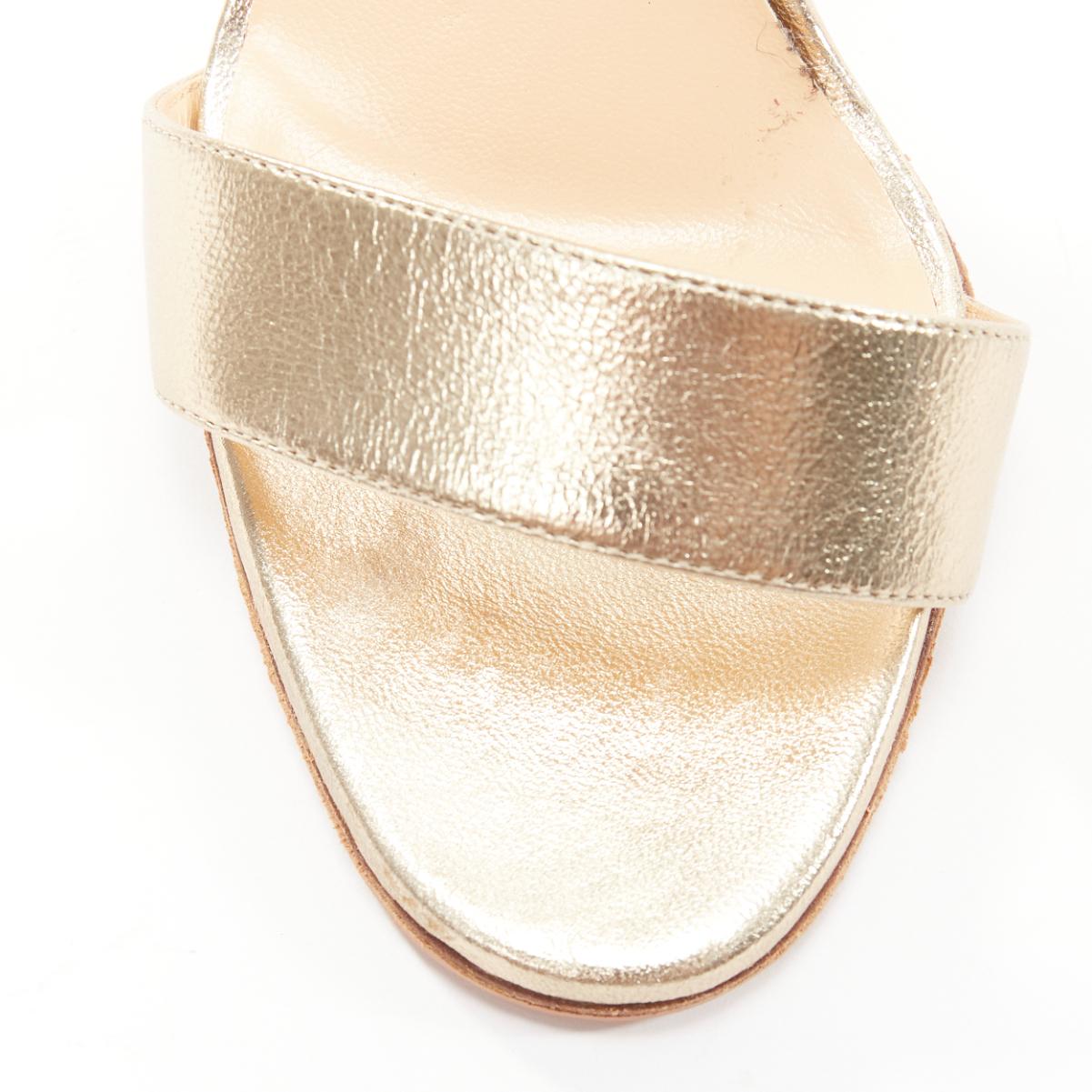 CHRISTIAN LOUBOUTIN Samotresse 100 metallic gold winged heel sandal EU38.5 For Sale 2
