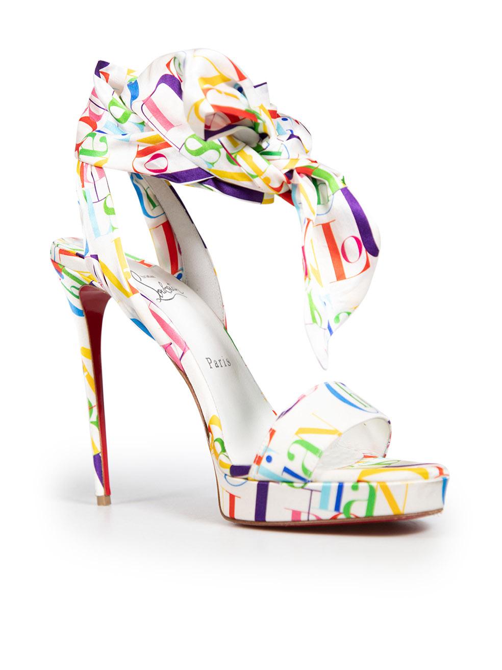 CONDITION is Very good. Minimal wear to heels is evident. Minimal wear to the tip of the left shoe, minor discolouration marks on the heel stem. Small abrasions to the heel tips of both shoes on this used Christian Louboutin designer resale item.