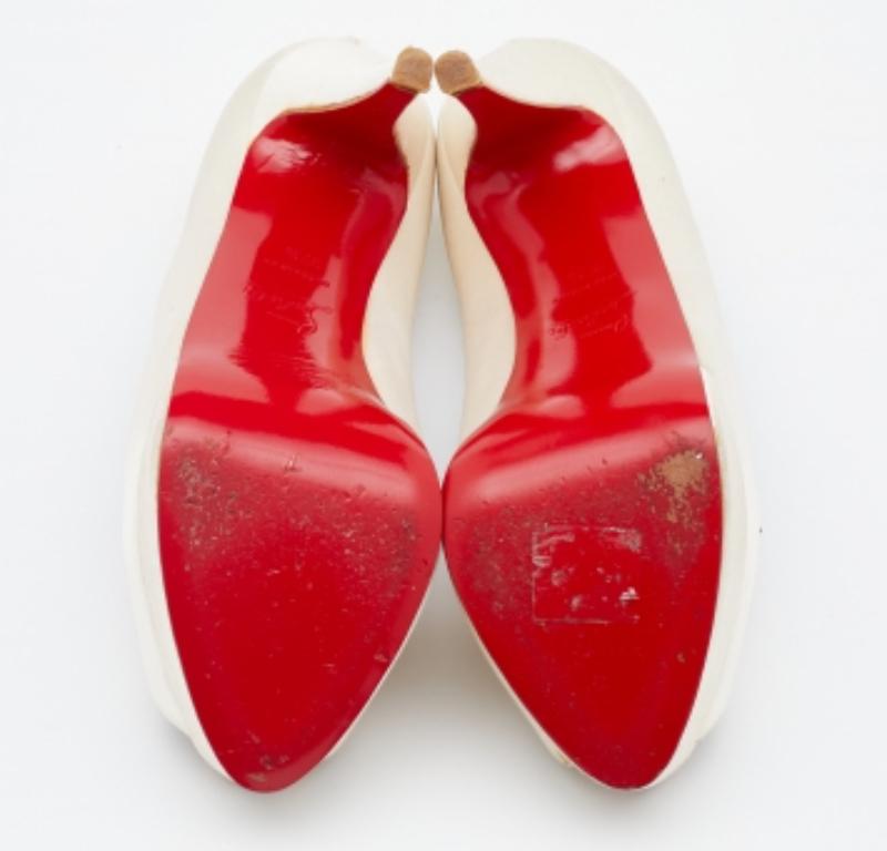 Christian Louboutin Satén Palais Royal Bombas de plataforma con puntera abierta Talla 37.5 en venta 3