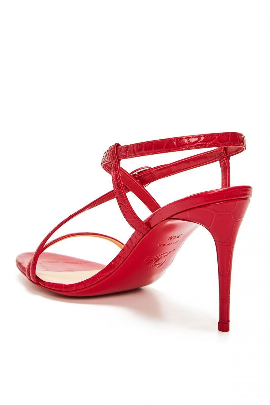 Beige Christian Louboutin Selima 85 Calf Sandals Sz 38.5 NWT