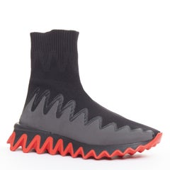 CHRISTIAN LOUBOUTIN Sharky Sock Spikey Sole Sneaker Boot EU45