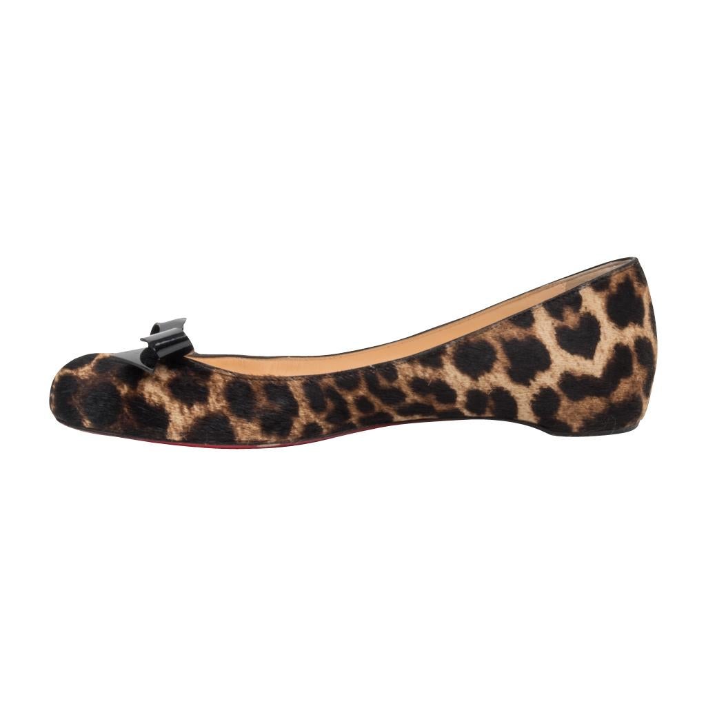 Christian Louboutin Shoe Ballet Flat Leopard Print 39 / 9  In Excellent Condition In Miami, FL