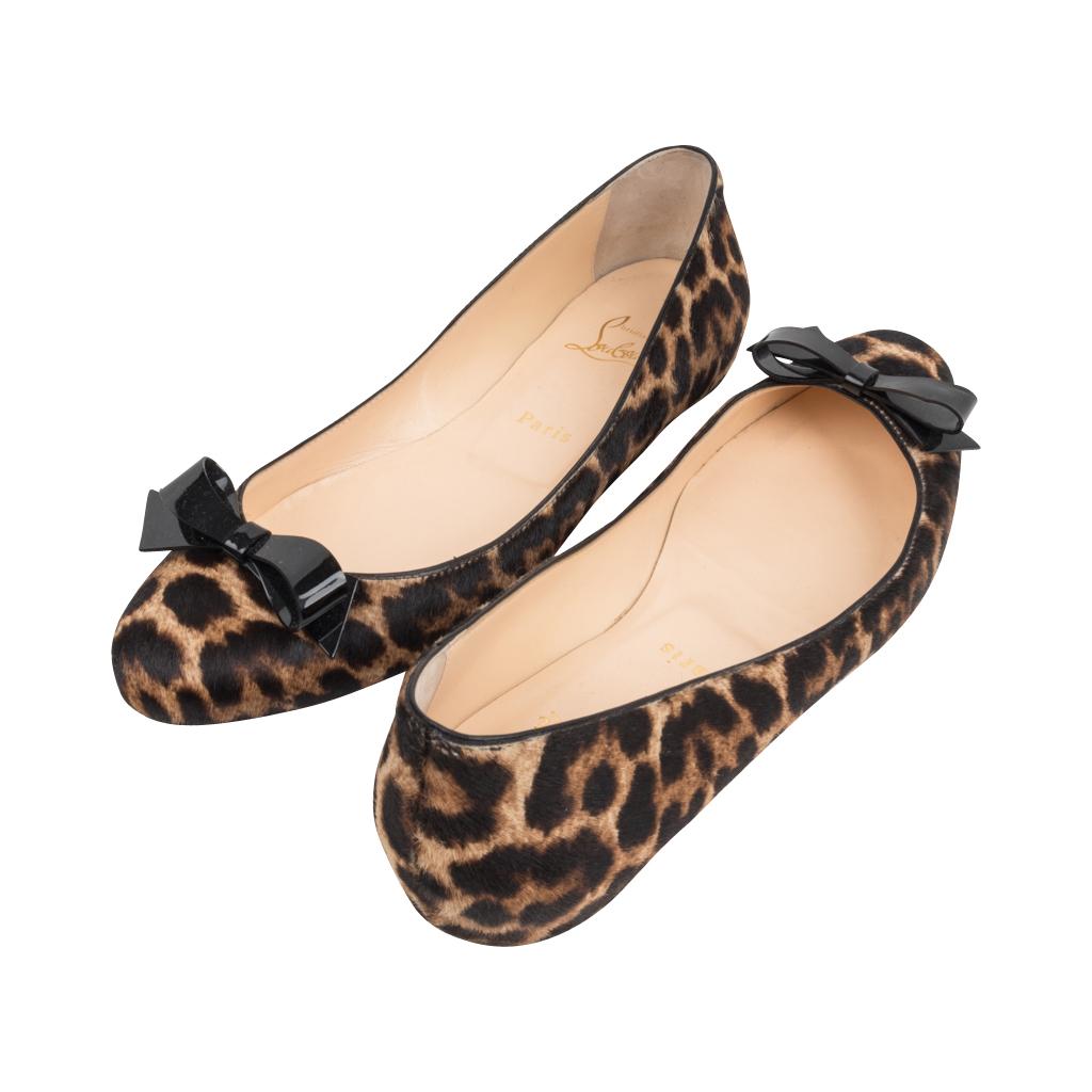 Christian Louboutin Shoe Ballet Flat Leopard Print 39 / 9  1