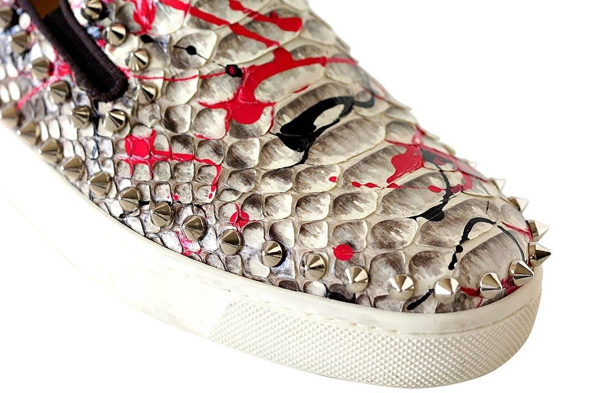 snakeskin louboutin sneakers