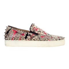 Christian Louboutin Shoe Snakeskin Graffiti Pik Boat Sneakers 35 / 5