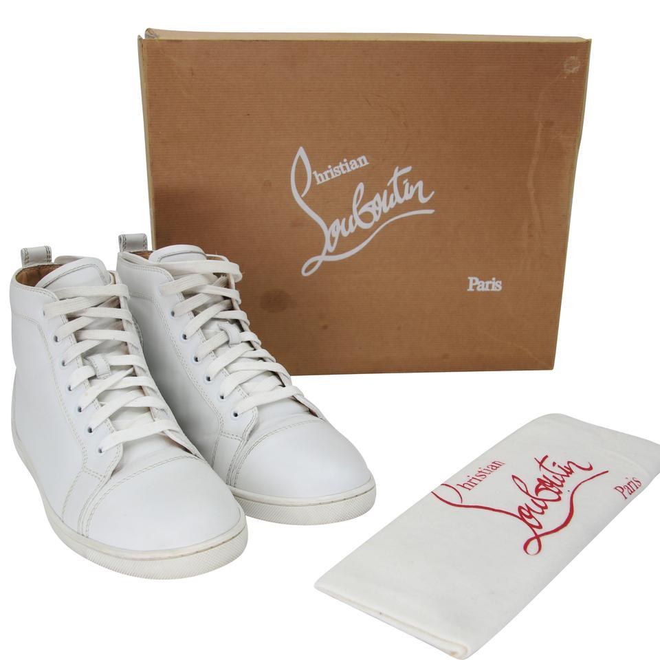 Christian Louboutin Signature 8.5 Calf Leather Sneak,Flat Sneakers CL-0923P-0001

Here is another Christian Louboutin creation. These stylish sneakers are crafted of smooth calfskin leather with a high top and signature Louboutin Stamp and logo on