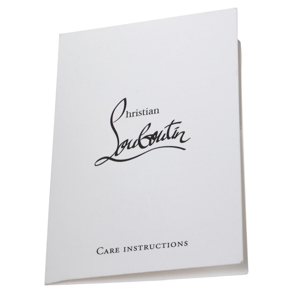 Christian Louboutin Silver Crystal Embellished Leather Marie Jane Bucket Bag 3