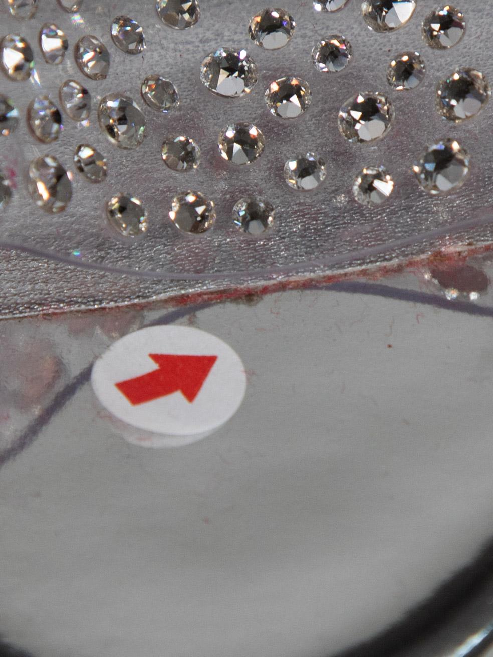 Christian Louboutin Silver Degramule 85 Embellished Mules Size IT 37.5 4