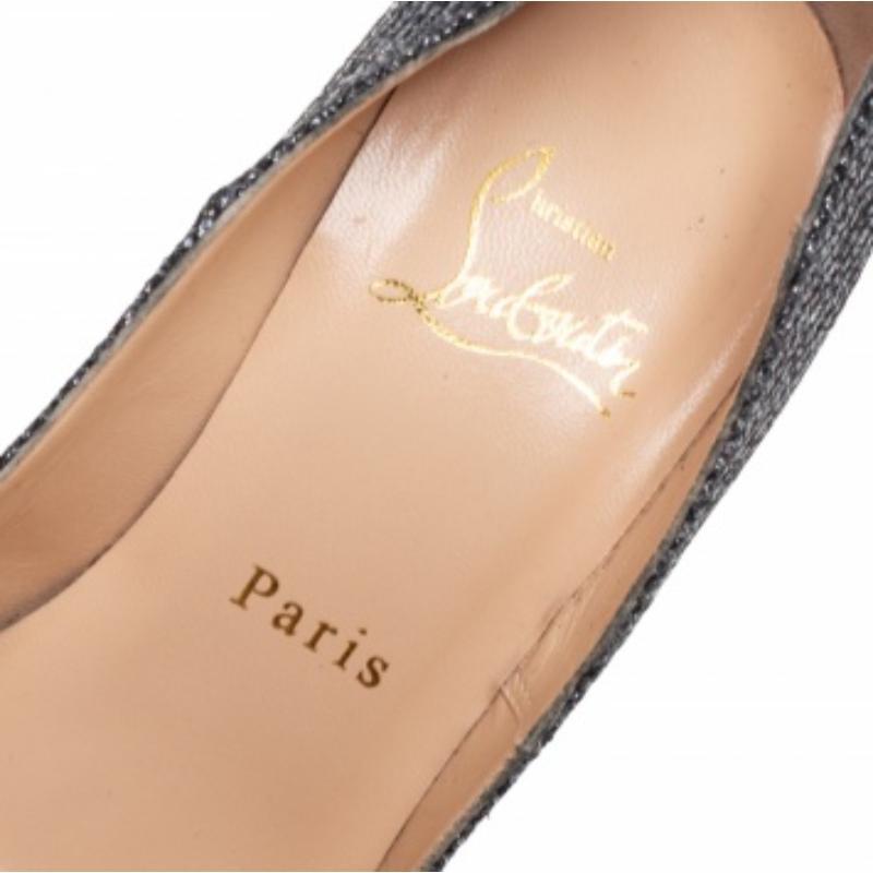 Christian Louboutin Silver Glitter Daffodile Pumps Size 36.5 In Good Condition For Sale In Dubai, Al Qouz 2
