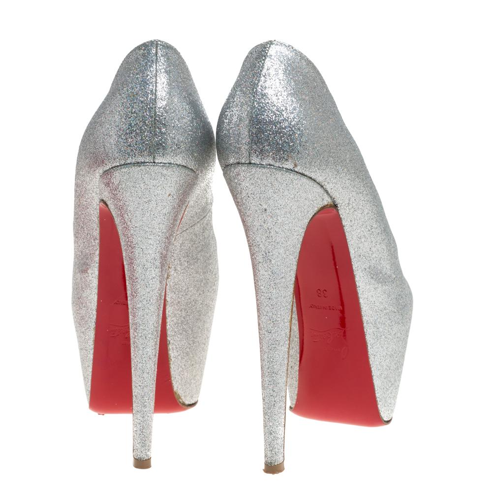 Christian Louboutin Silver Glitter 