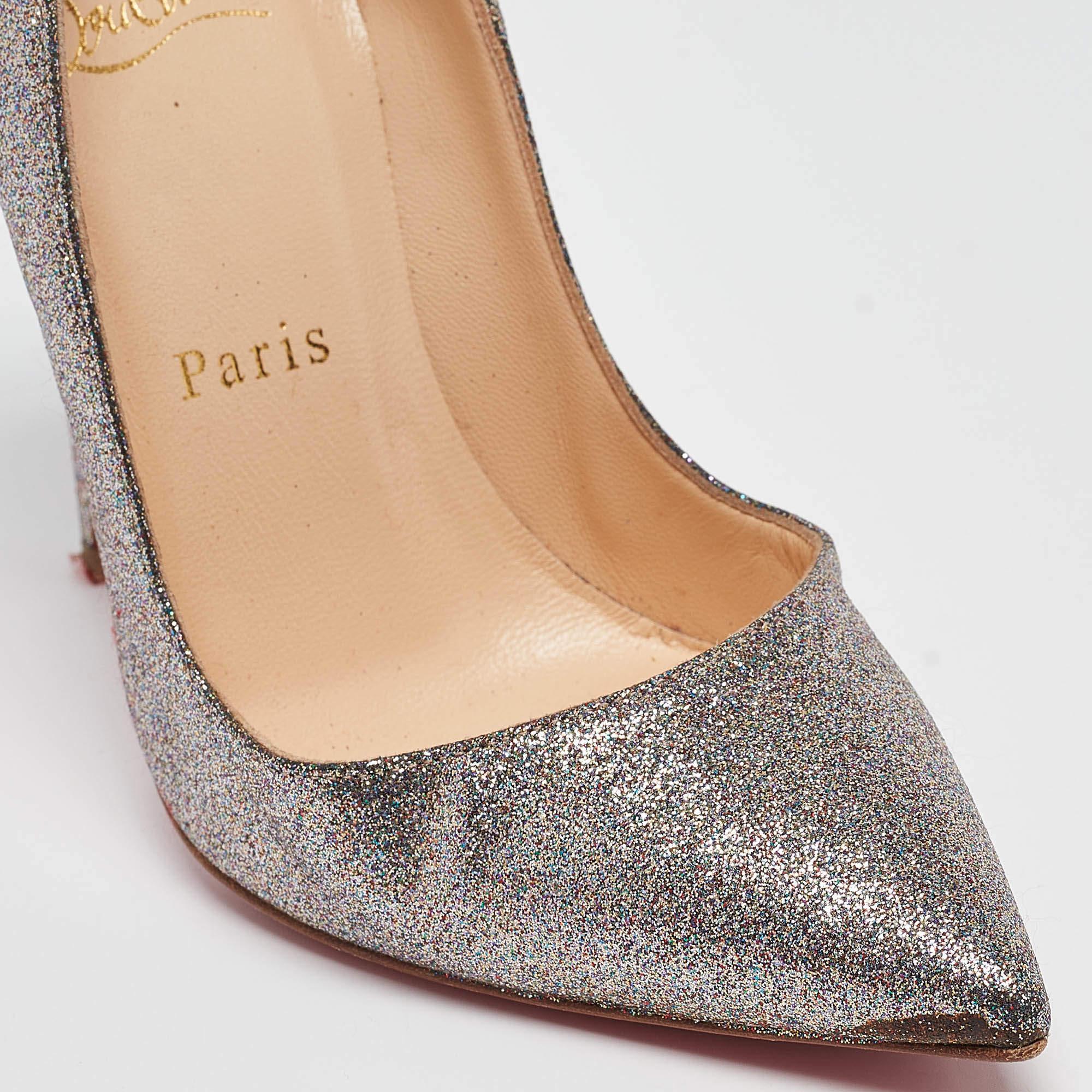 Christian Louboutin Silver Glitter So Kate Pumps Size 35 2