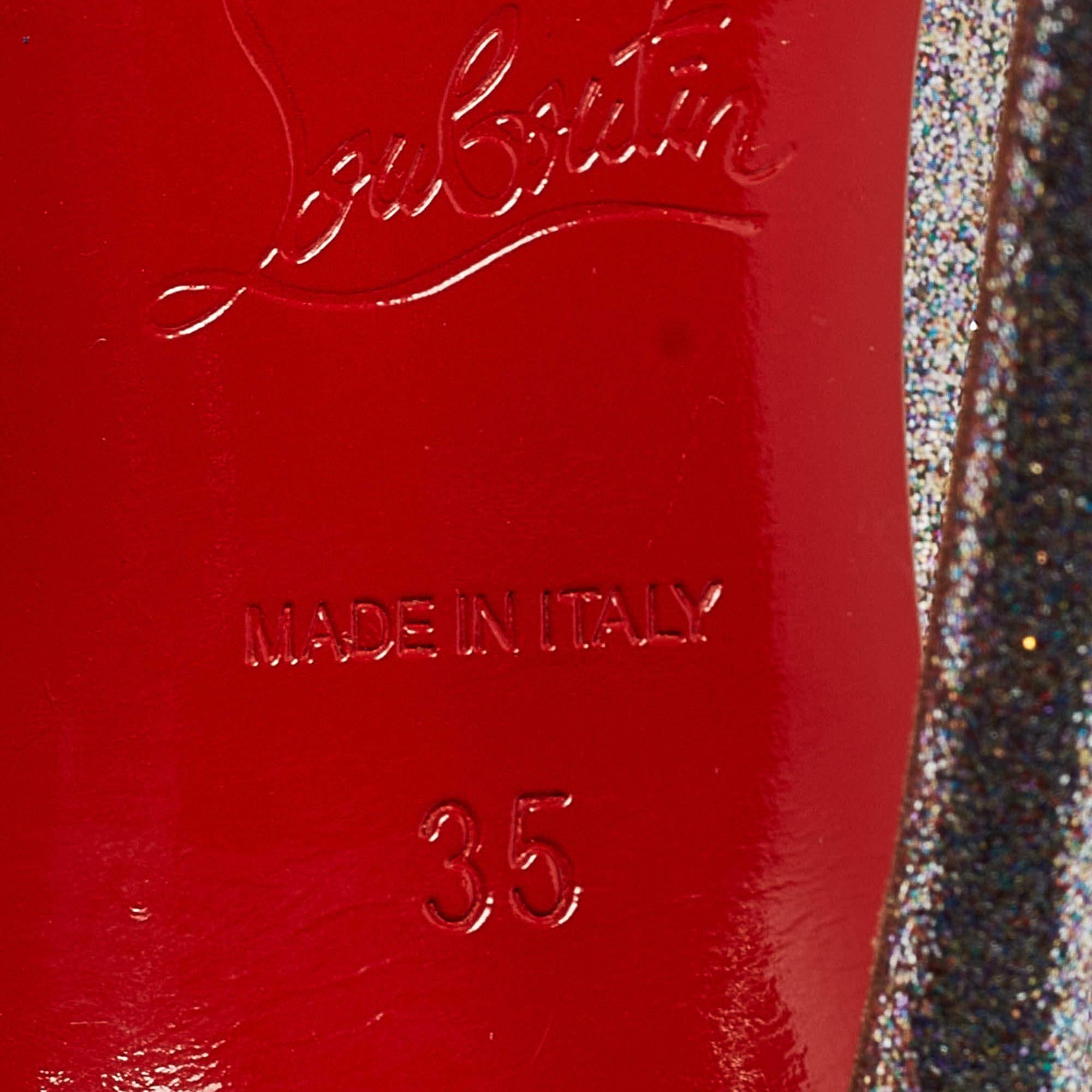 Christian Louboutin Silver Glitter So Kate Pumps Size 35 3